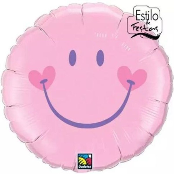 Encontraproduto.com.br - Balão Qualatex 18 - Redondo Solto - Sorriso Rosa Bebê - 1 Un