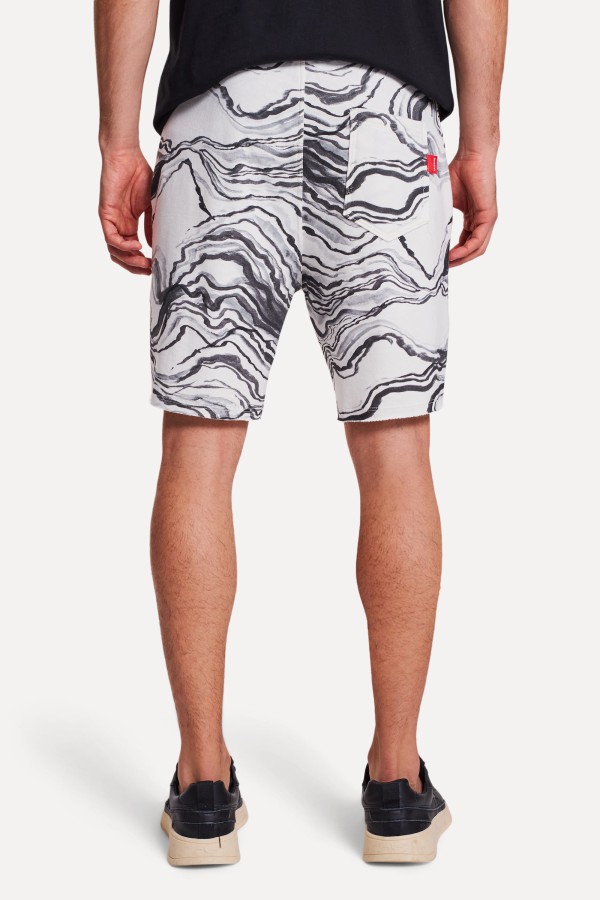 Encontraproduto.com.br - Bermuda Moletom Estampada Relevo