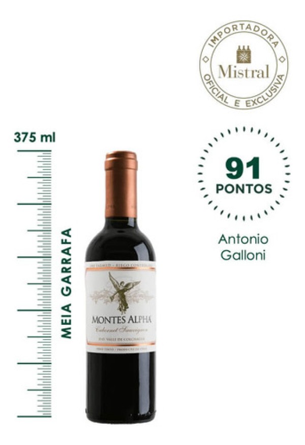 Vinho Chileno Cabernet Sauvignon Montes Alpha 375ml