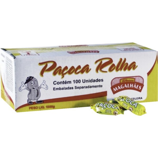 Encontraproduto.com.br - Doce Paçoca Magalhães Rolha Caixeta com 100 unidades