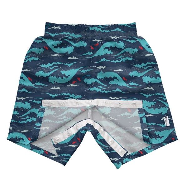 Encontraproduto.com.br - Bermuda de Banho Infantil Veste Fácil Ondas Green Sprouts