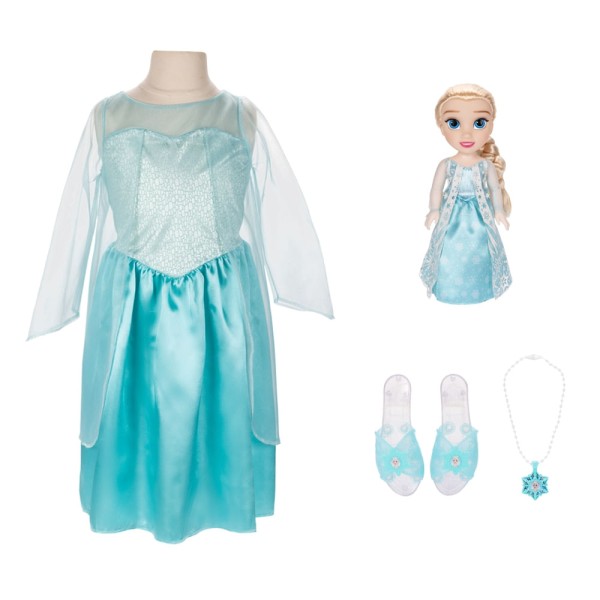 Encontraproduto.com.br - Boneca Disney Frozen Elsa Kit Com Fantasia Sapatos e Acessórios Tam. Único Multikids - BR2330OUT [Reembalado]
