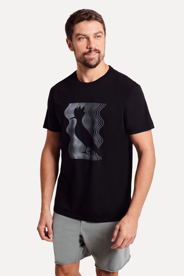 Camiseta Estampada Pica-pau Line Waves