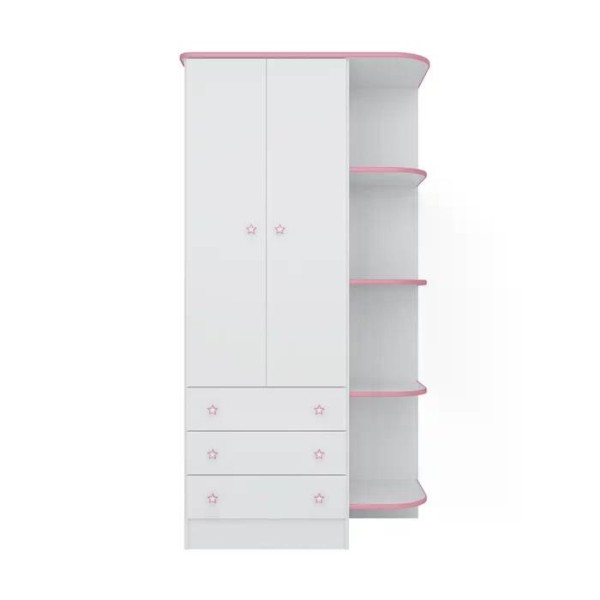 Encontraproduto.com.br - Quarto Infantil 03 Peças Doce Sonho 1X777X825 Branco Com Colchao Qmovi