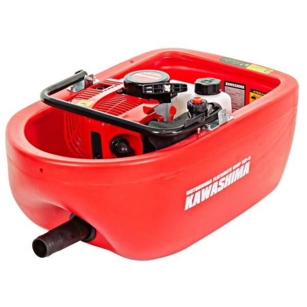 Encontraproduto.com.br - Motobomba Flutuante Kawashima Kwp15f4 Á Gasolina Com Motor 2 Tempos 42,7cc Com Saída 1.1/2 Polegadas Para Irrigação Em Plantações De Hortas E Palmare