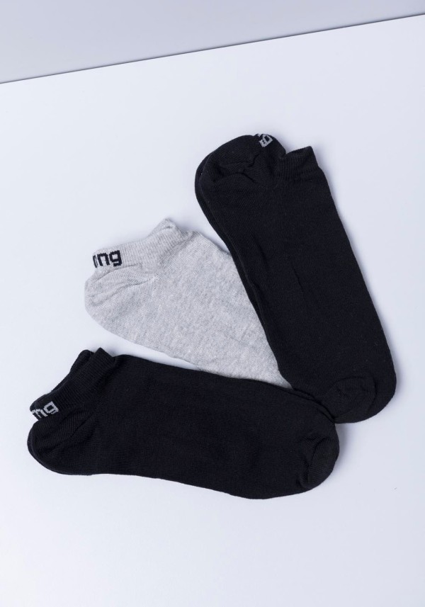 Encontraproduto.com.br - Kit meias cano curto preta e cinza meScla