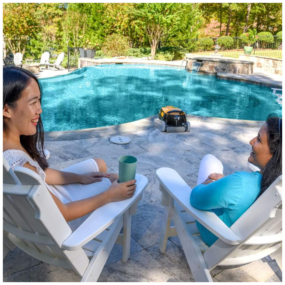 Encontraproduto.com.br - Robô Aspirador de Piscina com Cabo, Sucção Potente para Coletar Pequenos Detritos, para Piscinas de 15 Metros, 110V, Dolphin Triton PS, Laranja e