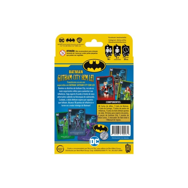 Encontraproduto.com.br - Batman Gotham City Sem Lei Jogo de Cartas Dice on Fire