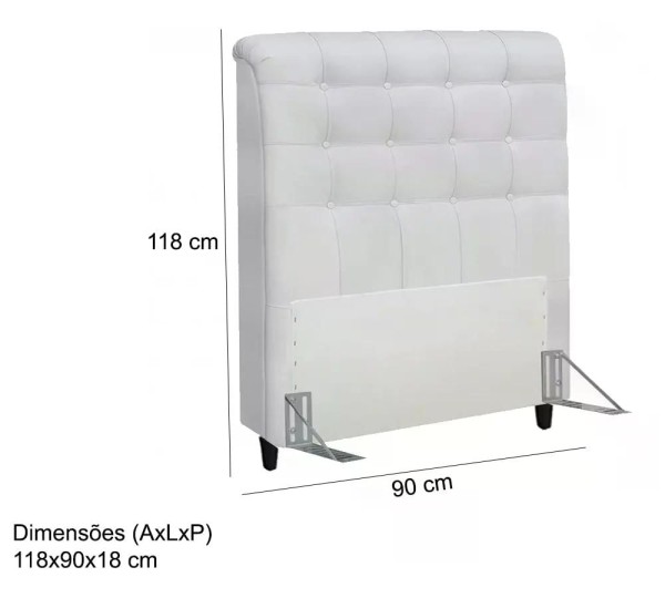 Encontraproduto.com.br - Cabeceira Solteiro 90cm Damares ID Milani Store