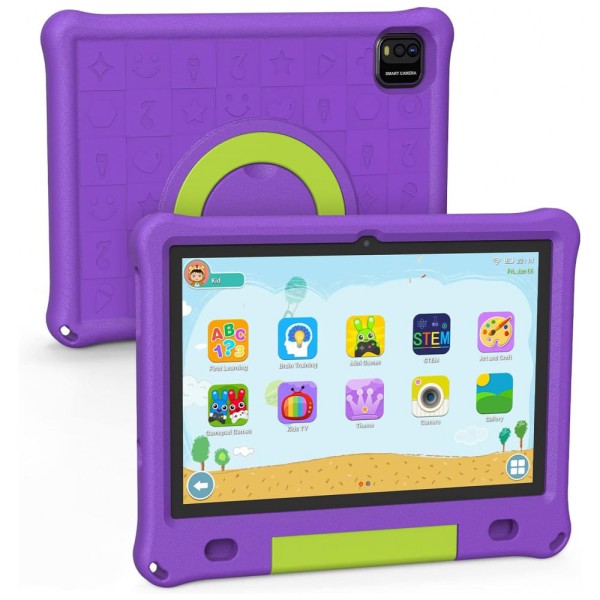 Encontraproduto.com.br - Tablet Infantil 10 Educativo com Controle de Pais, WiFi e Câmera Dupla, 3GB 64GB, BaKEN, Roxo