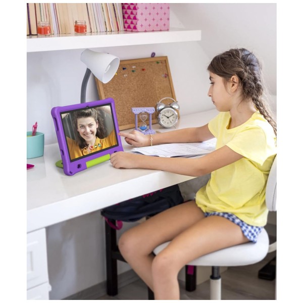 Encontraproduto.com.br - Tablet Infantil 10 Educativo com Controle de Pais, WiFi e Câmera Dupla, 3GB 64GB, BaKEN, Roxo