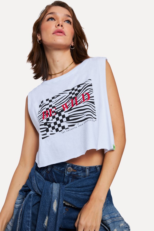 Encontraproduto.com.br - Regata Silk Cartaz Zebra