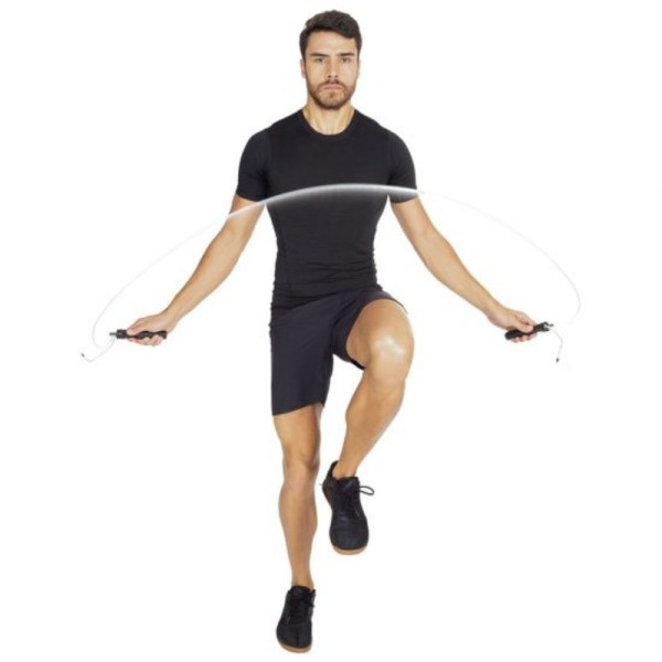 Encontraproduto.com.br - Corda De Pular Vollo Aço Crossfit Com Rolamento Unissex - Preta