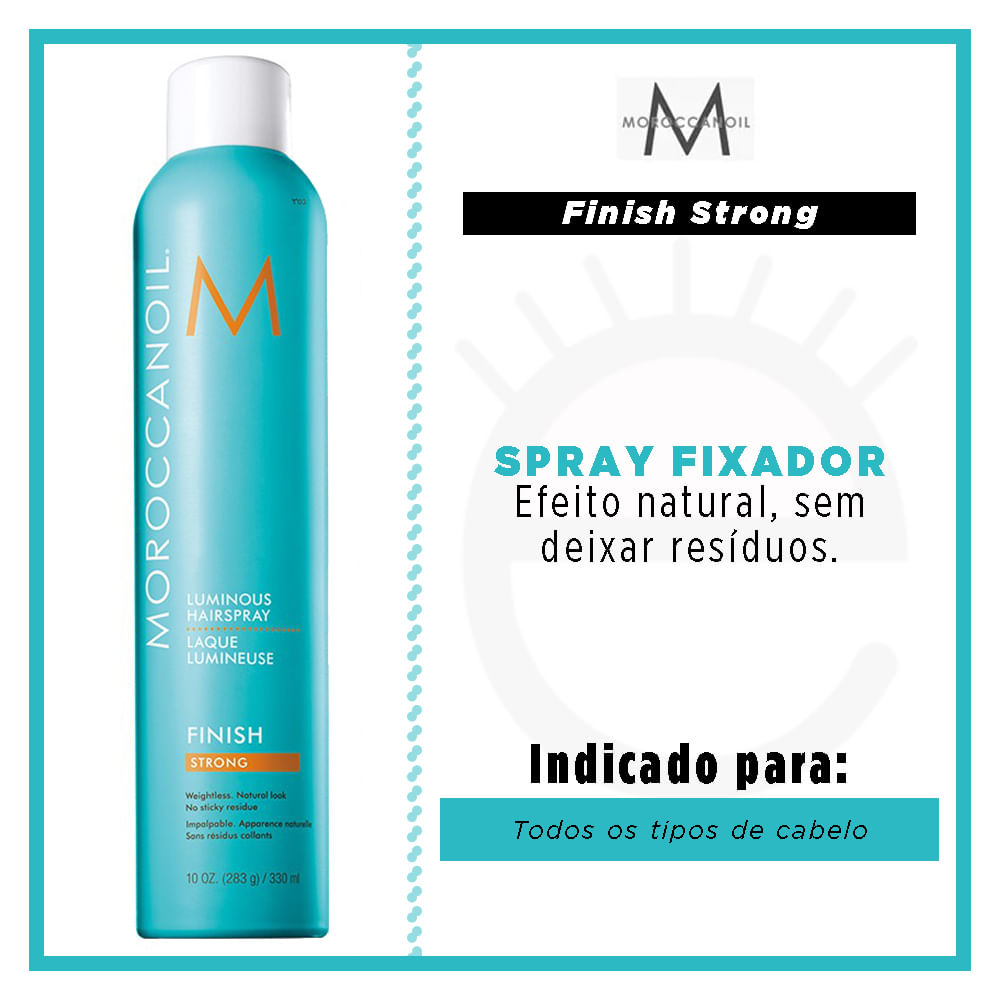 Encontraproduto.com.br - Spray Fixador Luminoso Forte Moroccanoil Finish 330 ml