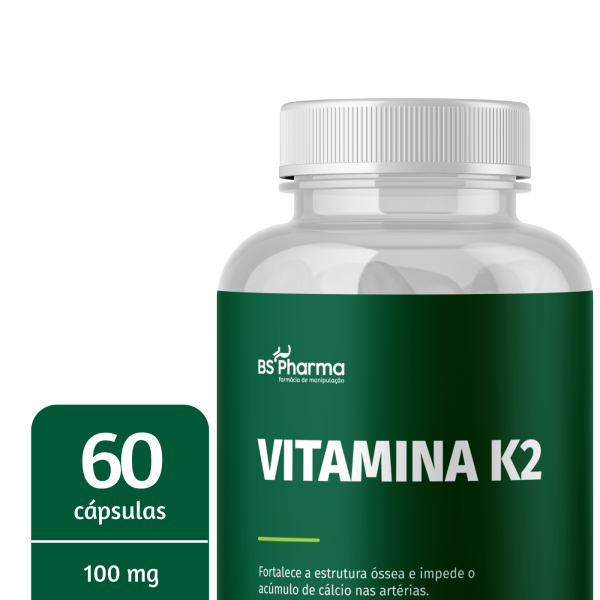 Encontraproduto.com.br - Vitamina K2  MK7  100 mcg 60 Cápsulas BS Pharma