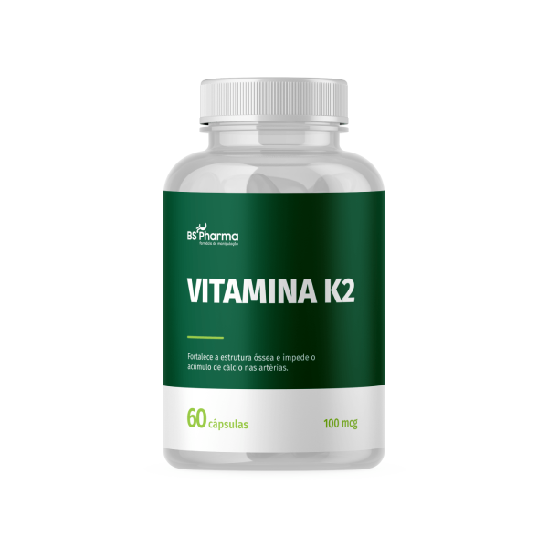 Encontraproduto.com.br - Vitamina K2  MK7  100 mcg 60 Cápsulas BS Pharma