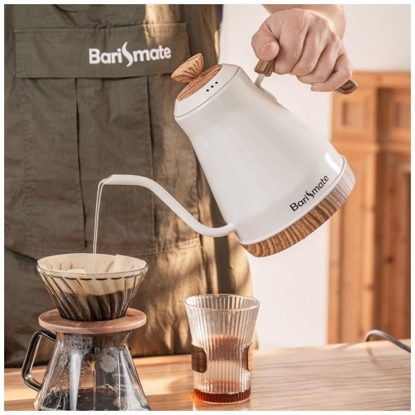 Encontraproduto.com.br - Chaleira Elétrica 1.2L em Aço Inoxidável com Desligamento Automático e proteção contra fervura, Branca, 110v, BARISMATE PDN 1688, Branco