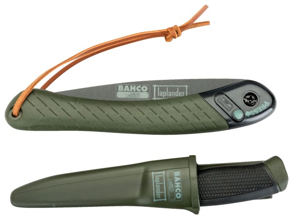 Encontraproduto.com.br - Bahco Laplander Conjunto de Serra Dobrável e Faca Multiuso LAPKNIFE