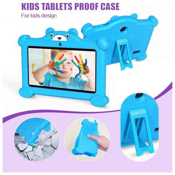 Encontraproduto.com.br - Tablet Infantil 7 Polegadas Educativo com Controle de Pais, WiFi e Câmera Dupla, 2GB RAM, BaKEN, Azul
