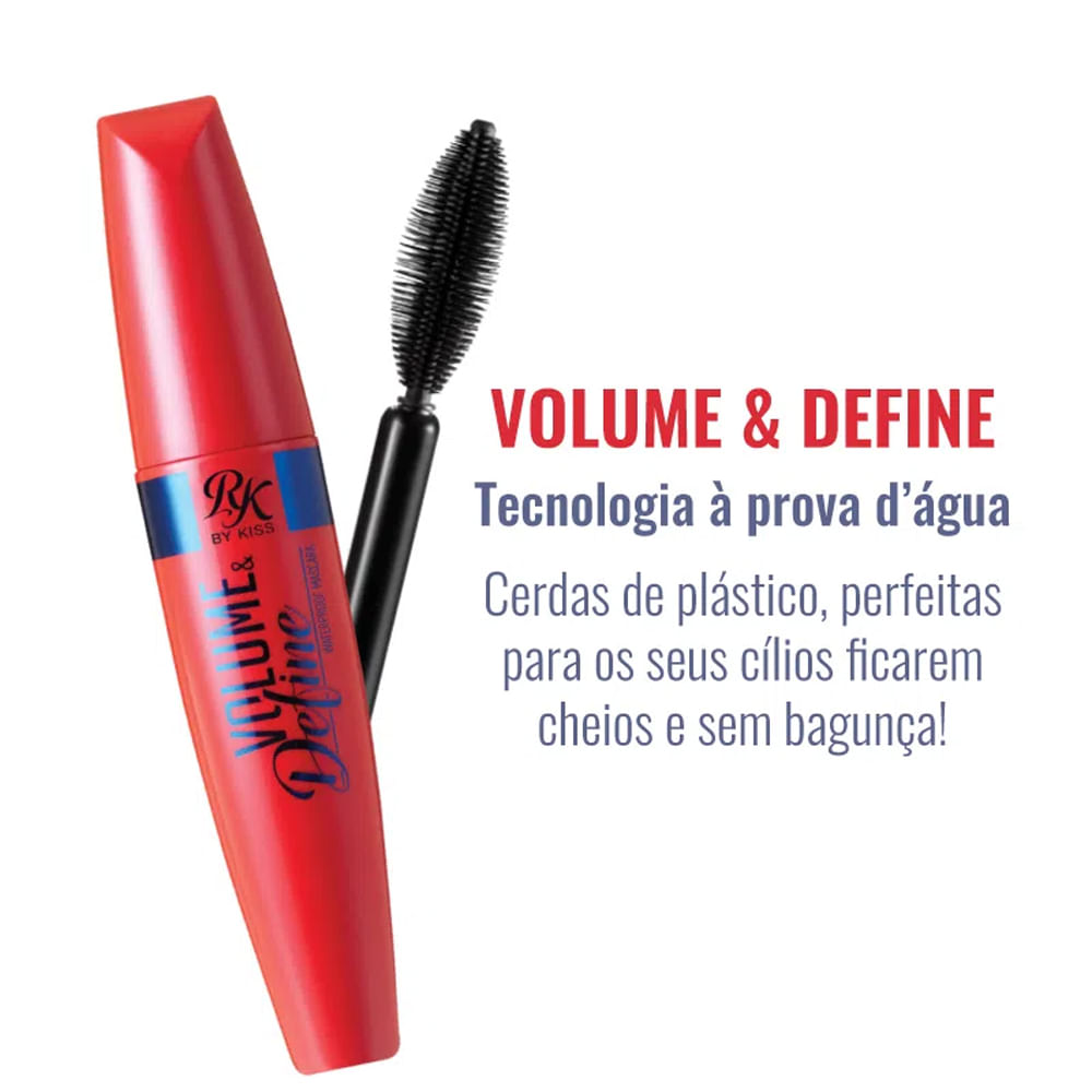 Encontraproduto.com.br - RK By Kiss Volume & Define Waterproof First Kiss - Máscara para Cílios