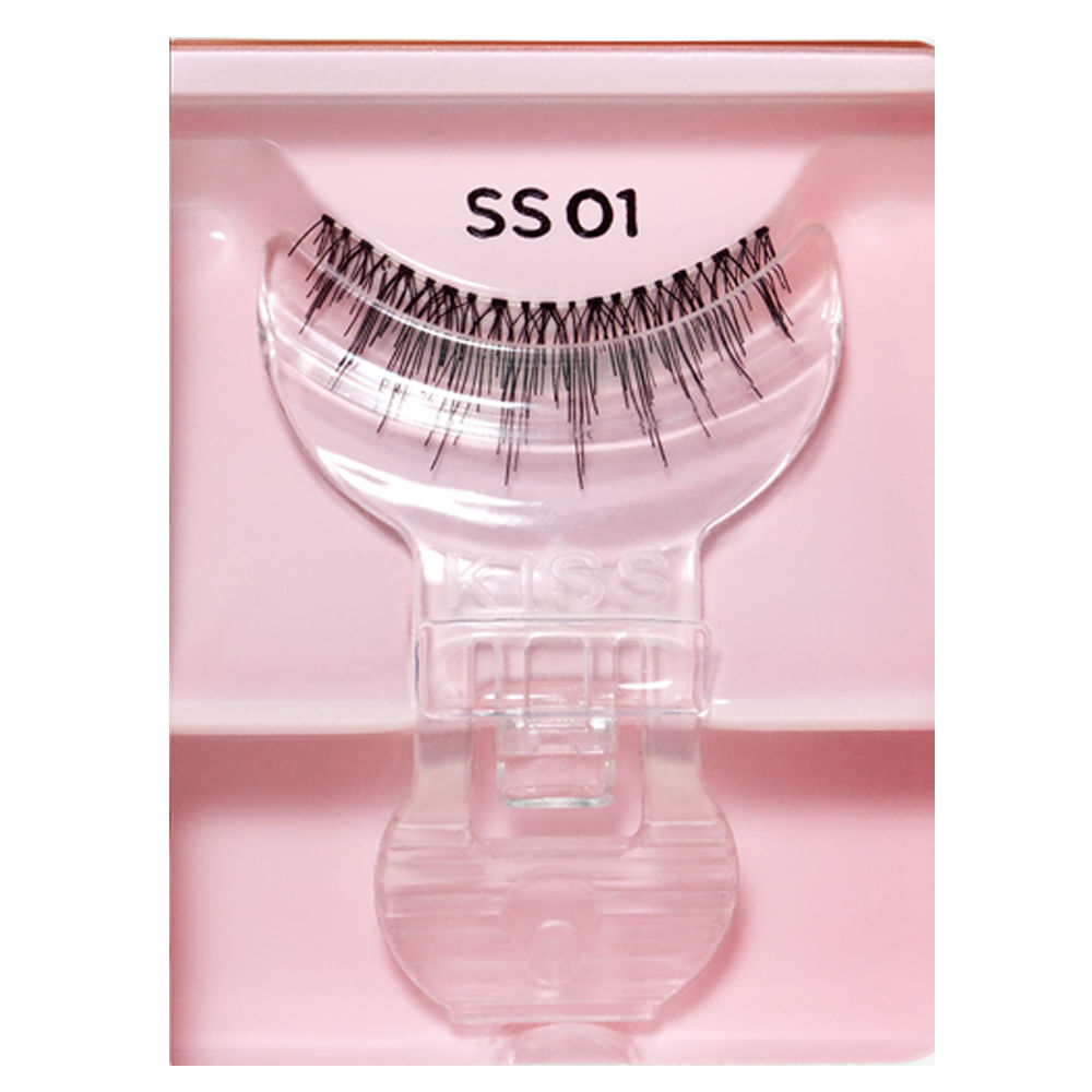 Encontraproduto.com.br - Kit Cilios Posticos Kiss So Simple Lashampoo 01 + Apl - First Kiss