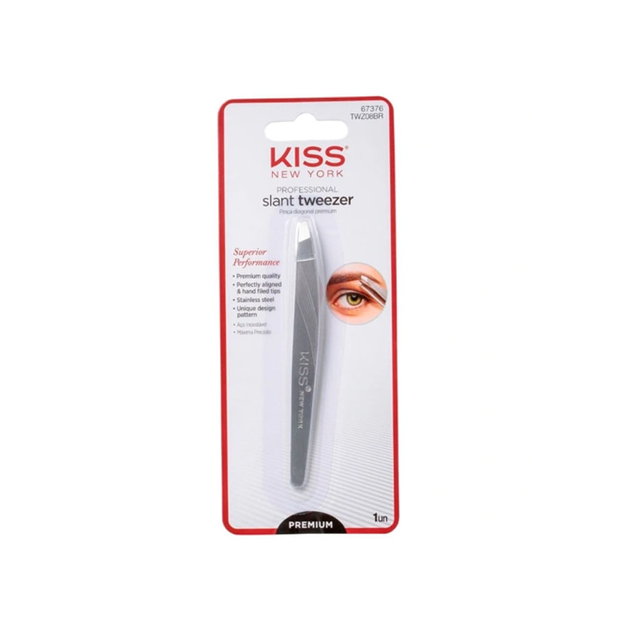 Encontraproduto.com.br - Pinça Ponta Diagonal Premium Kiss NY - Slant Tweezer
