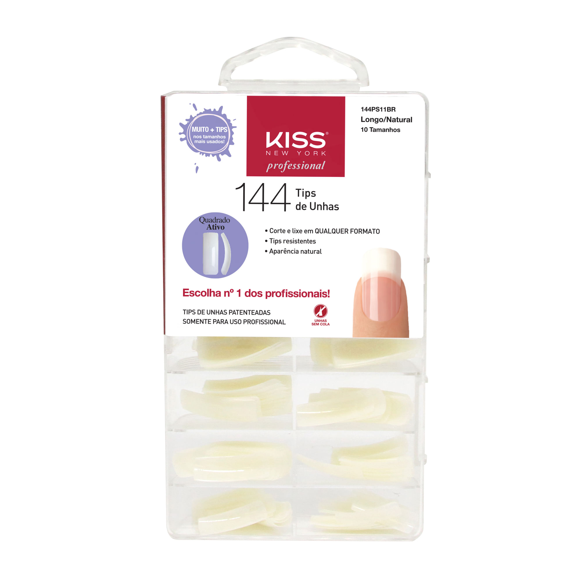 Encontraproduto.com.br - Tips de Unhas Kiss NY - Quadrado Ativo