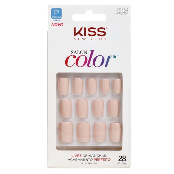 Unhas Postiças Kiss NY -Salon Color Curto - Sweet Girl