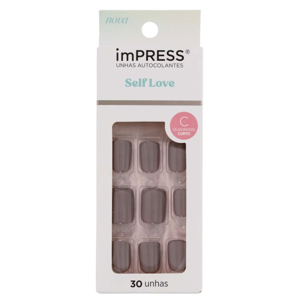 Encontraproduto.com.br - Unhas Autocolantes Kiss Ny Impress Extra Quadrado Curto