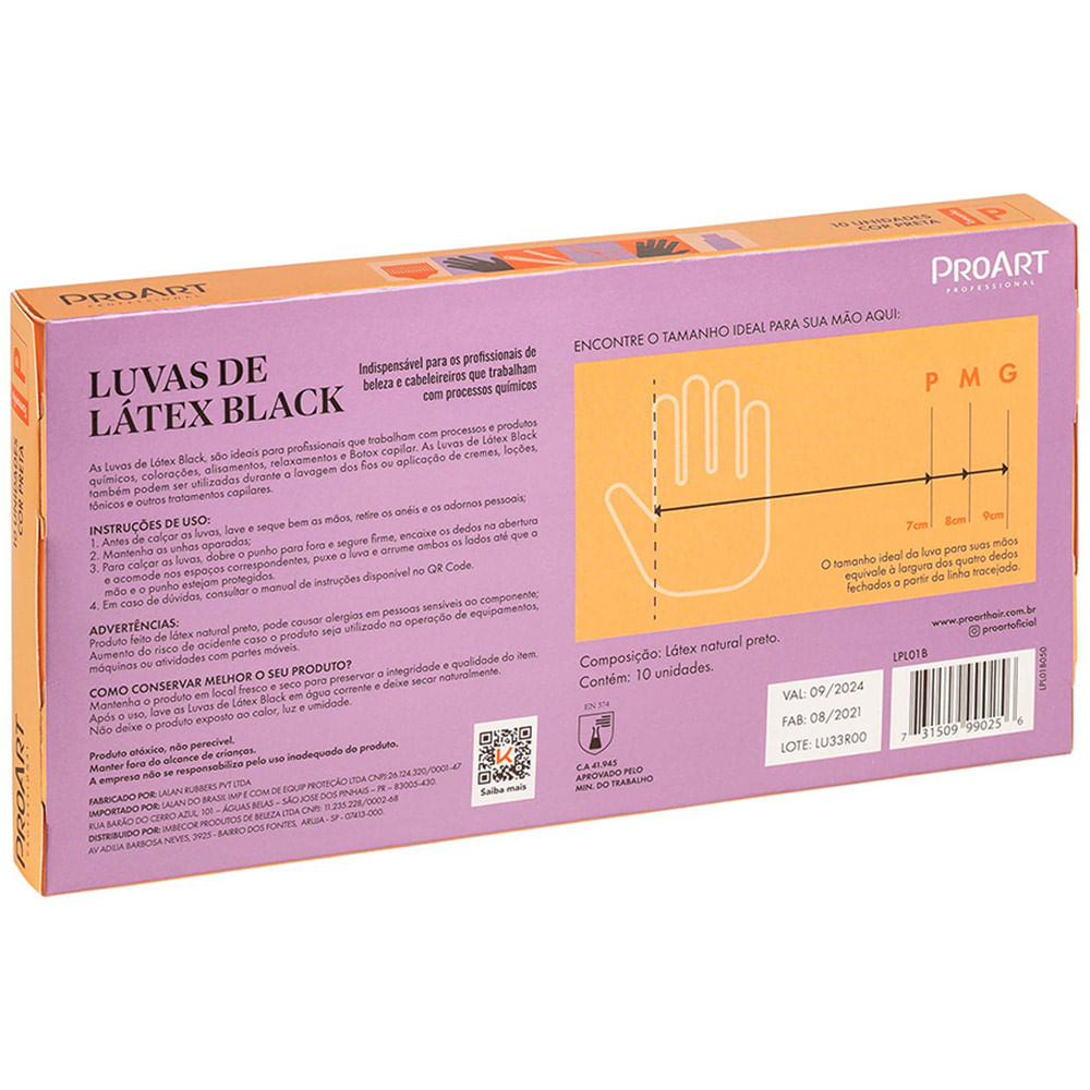 Encontraproduto.com.br - Luvas de Látex Proart Black - 10 Unidades