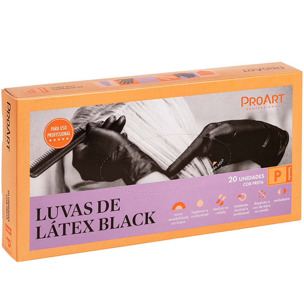 Luvas ProArt Black De Latex 20 Unidades P