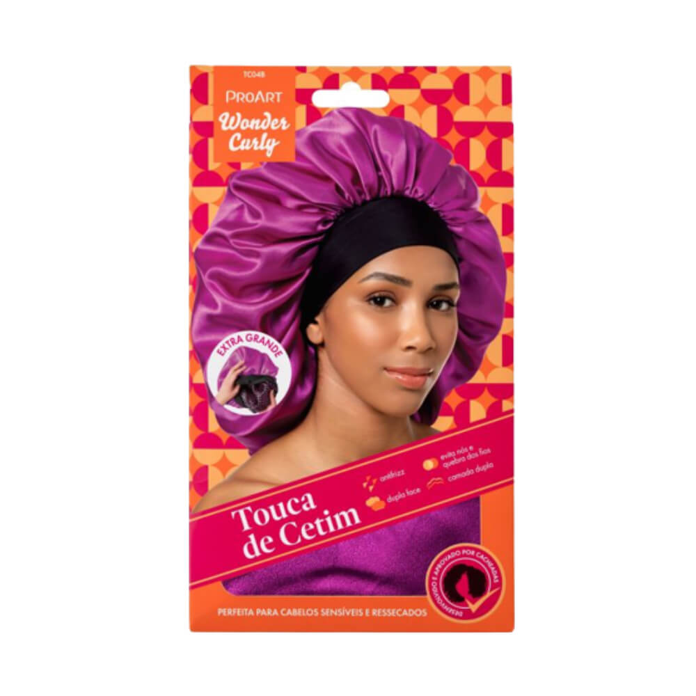 Encontraproduto.com.br - Touca de Cetim ProArt Dupla Camada GG Rosa 1un