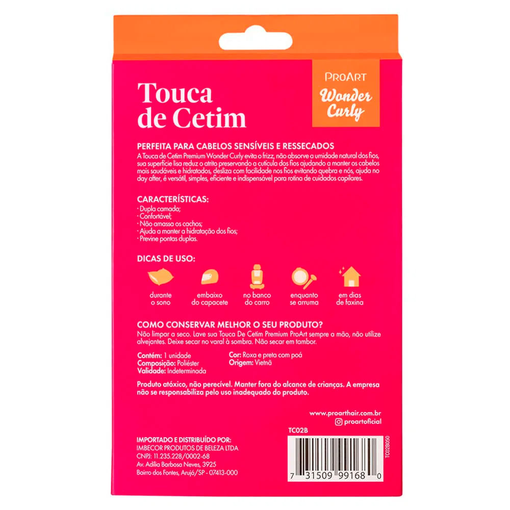 Encontraproduto.com.br - Touca de Cetim ProArt Dupla Camada GG Rosa 1un