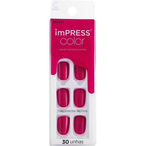 Encontraproduto.com.br - Unha Postiça Autocolante Kiss New York Impress Color Orchid Festival Curto 30 Unidades