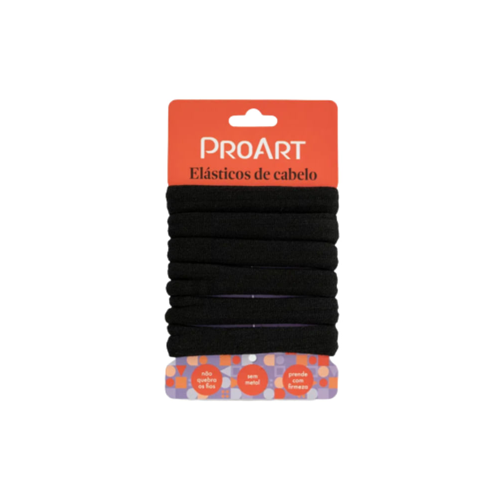 Encontraproduto.com.br - ELASTICO P/CABELO PROART PRETO C/6UN
