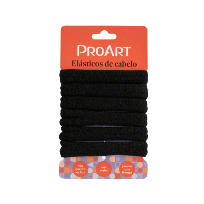 Encontraproduto.com.br - ELASTICO P/CABELO PROART PRETO C/6UN
