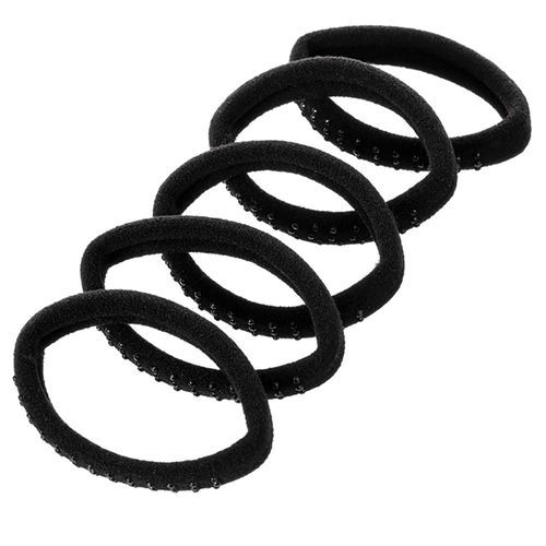 Encontraproduto.com.br - Elástico De Cabelo ProArt Preto Com Pedrinhas 5un EC15B