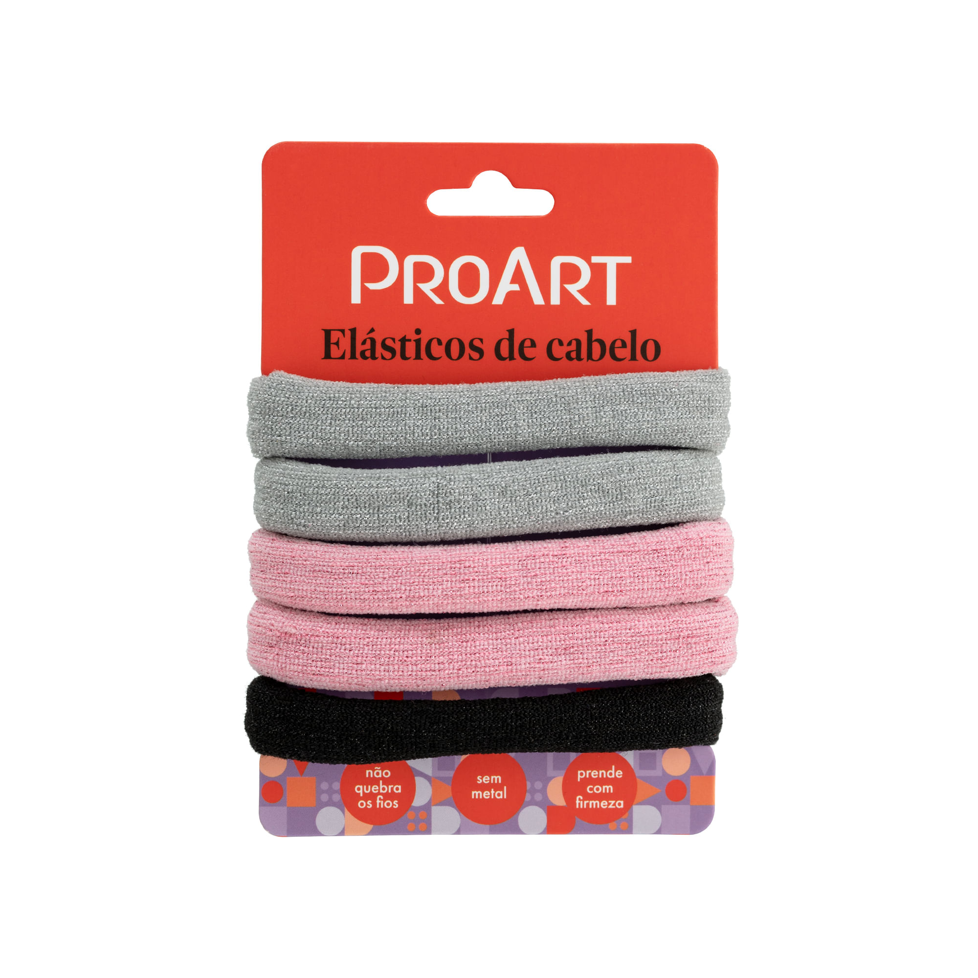 Encontraproduto.com.br - ELASTICO P/CABELO PROART CLASSICO rosa c/5un