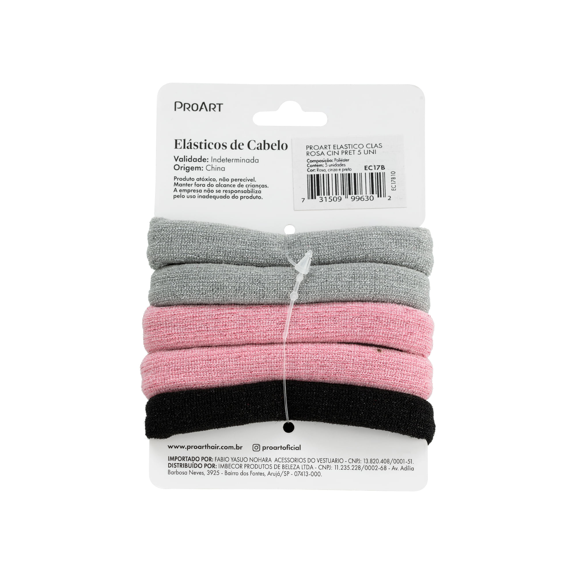 Encontraproduto.com.br - ELASTICO P/CABELO PROART CLASSICO rosa c/5un