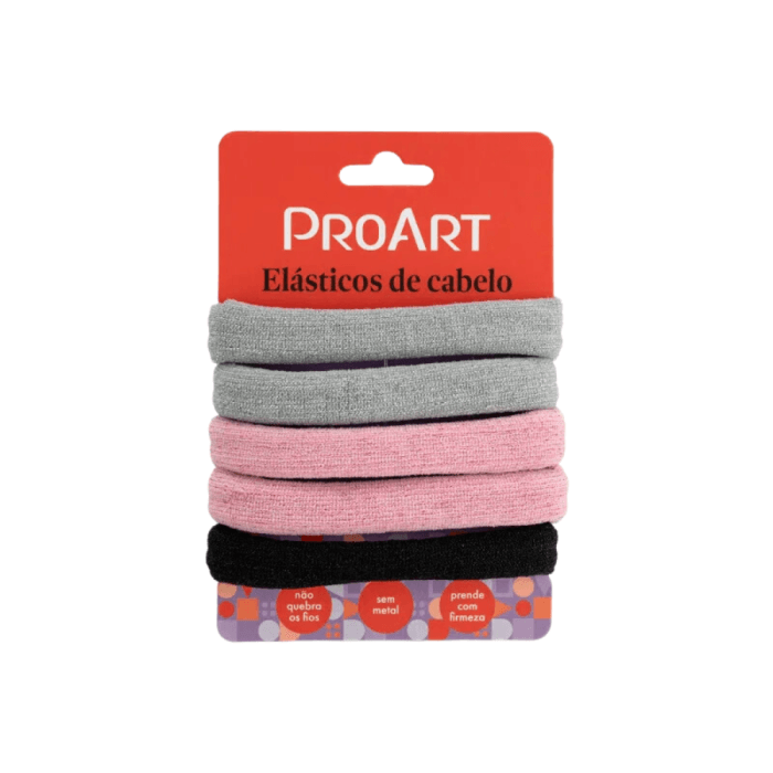Encontraproduto.com.br - ELASTICO P/CABELO PROART CLASSICO rosa c/5un