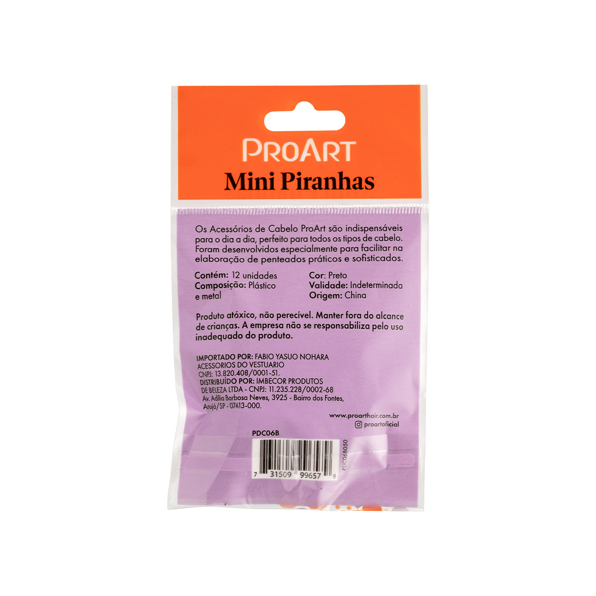 Encontraproduto.com.br - KIT PIRANHA DE CABELO PROART MEDIO SORTIDO C/12un
