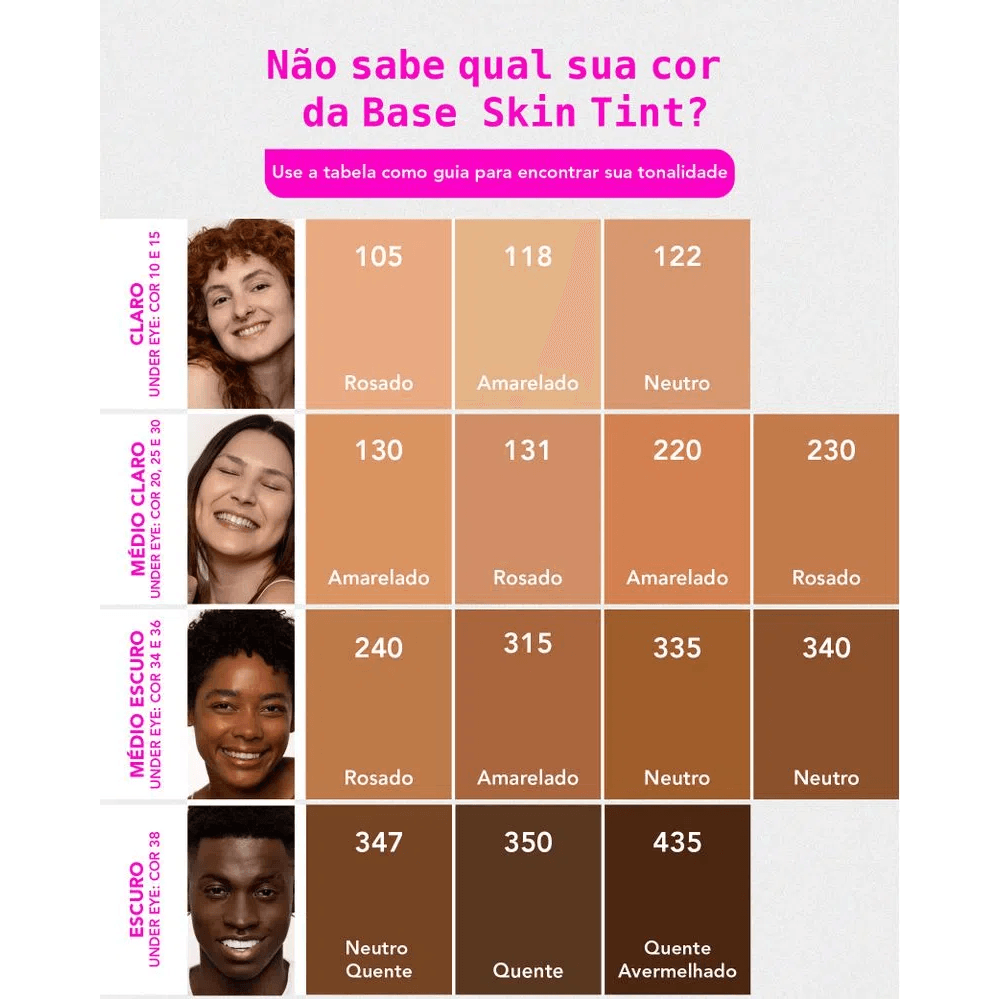 Encontraproduto.com.br - Base Fluida Ruby Kisses Skin Tint Efeito Natural Cor 105 RS105B 30ml