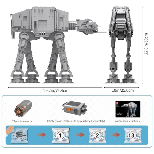 Encontraproduto.com.br - Kit de Construção Star Plan Toy MOC Movie Game com 6919 Peças para Crianças e Adultos, Mould King, Cinza