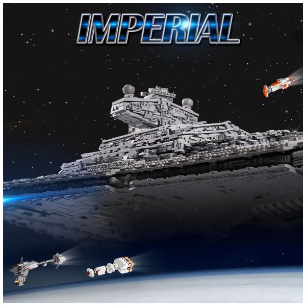 Encontraproduto.com.br - Kit de Construção Super Star Destroyer Imperial-Class com 11885 Peças para Crianças e Adultos, Mould King, Cinza