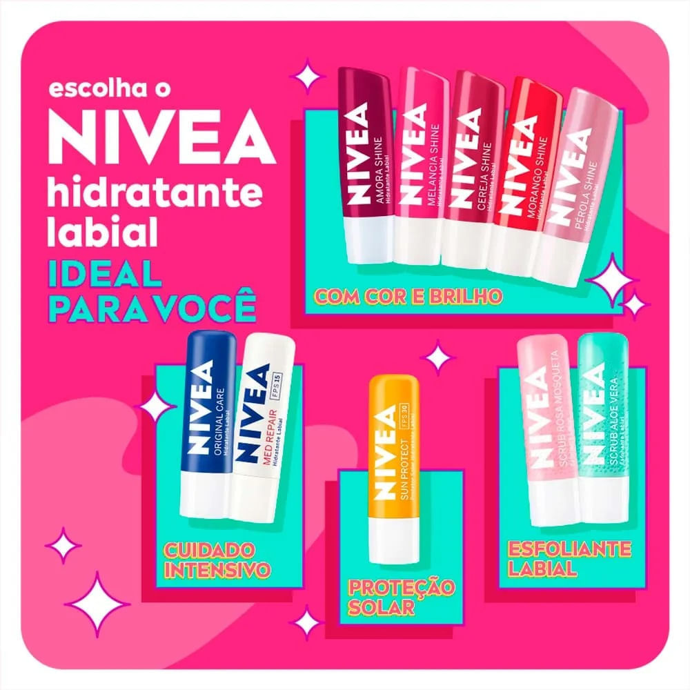 Encontraproduto.com.br - Hidratante Labial NIVEA Shine - 4,8g
