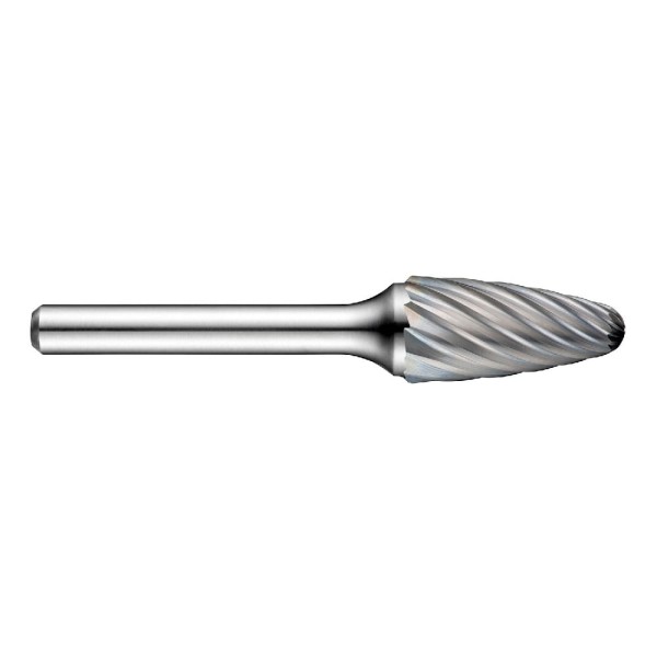 Encontraproduto.com.br - Lima Rotativa Metal Duro tipo árvore arredondada formato F 8,0mm p/ corte de áreas c/ difícil acesso em aço inoxidável Dormer P6118.0X6.0