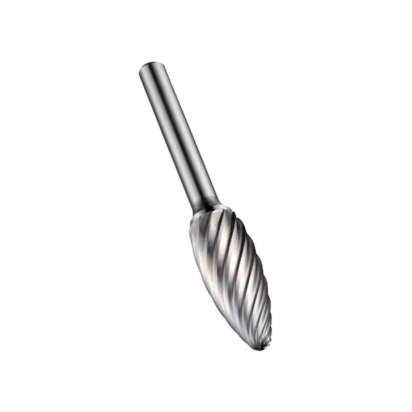 Encontraproduto.com.br - Lima Rotativa Metal Duro Labareda (formato H) Diâmetro 9,6 mm para cantos arredondados e preparação de solda em aço inoxidável Dormer P6159.6X6.0