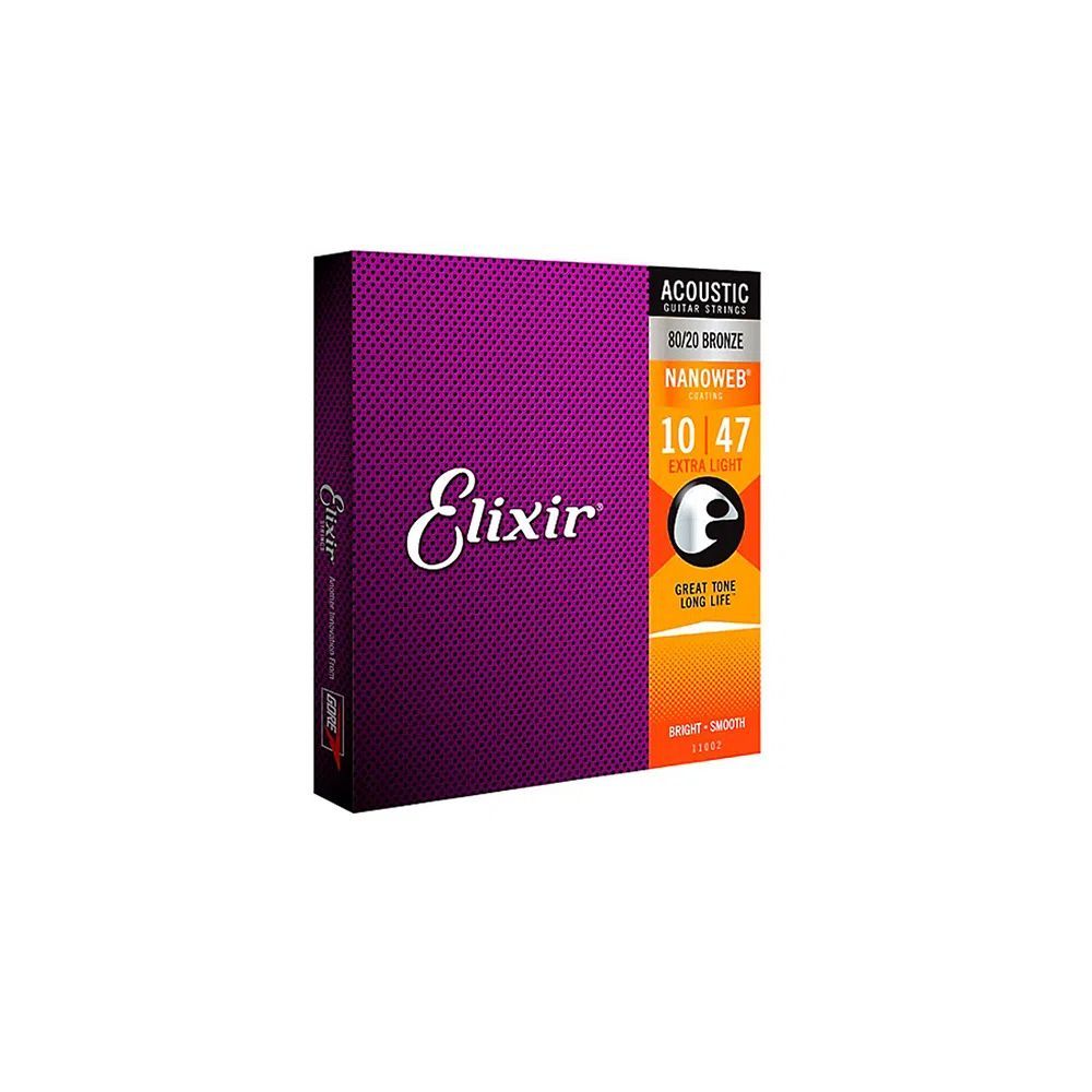 Encontraproduto.com.br - Encordoamento P/ Violao .010 Nanoweb 11002 Elixir
