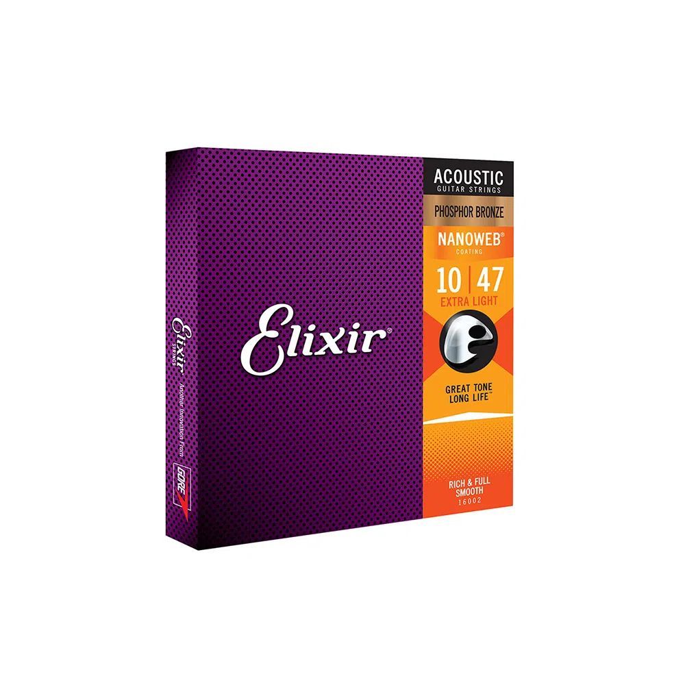 Encontraproduto.com.br - Enc. 010 Extra Light Phosphor Bronze Violao Aco 16002 Elixir