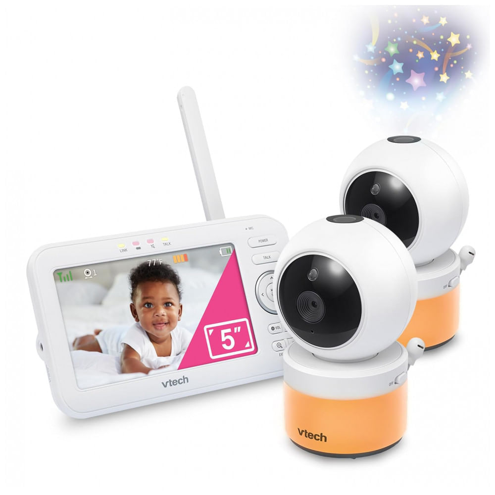 Babá Eletrônica, Monitor 270 com Luz Noturna Coloridas, VTECH VM5463 2, Branco